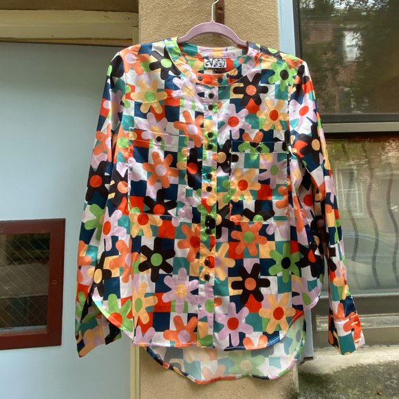 Dusen Dusen double button flower plaid shirt - Picture 2 of 4